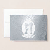 Carte Dorée Salutations à l'anniversaire de vingt-cinq ans d'a (Devant avec enveloppe)