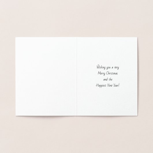 Carte Dorée Salutations de vacances botaniques (Intérieur)