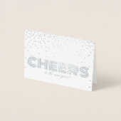 Carte Dorée Salutations Pour Le Nouvel An ! Photo Confetti ten (Devant)