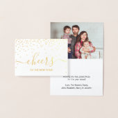 Carte Dorée Salutations Pour Le Nouvel An ! Photo Typographie  (Affichage)