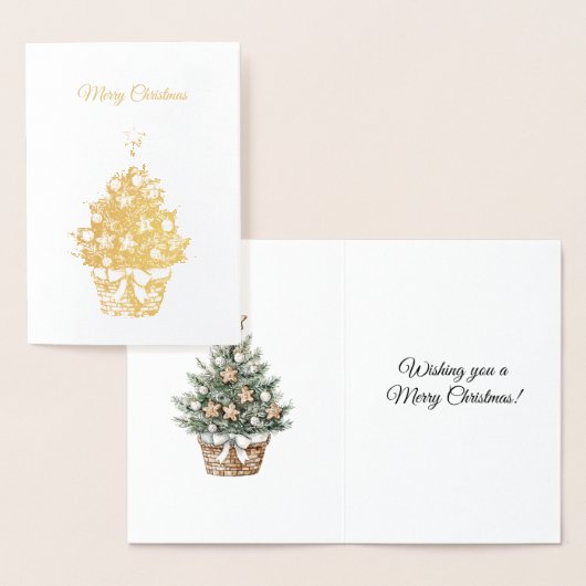 Carte Dorée Sapin de Noël en pain d'épices (Affichage)