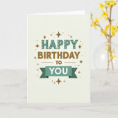 Carte dorée sarcelle joyeuse (Fleur jaune)