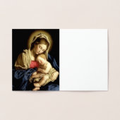 Carte Dorée Sassoferrato Madonna et Child Gold Foil Note Card (Intérieur)