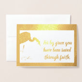 Carte Dorée Savée par Grace Ephesians Egret Christmas Foil Car (Devant avec enveloppe)