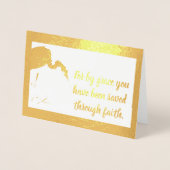 Carte Dorée Savée par Grace Ephesians Egret Christmas Foil Car (Devant)