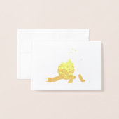 Carte Dorée Scratching fox (Devant avec enveloppe)