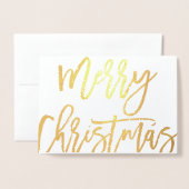 Carte Dorée Script Bold Joyeux Noël Typographie avec photo (Devant avec enveloppe)