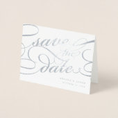 Carte Dorée Script classique Enregistrer la date (Devant)