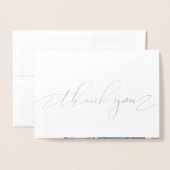 Carte Dorée Script de Merci délicat (huile réelle) (Devant avec enveloppe)
