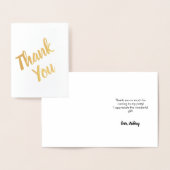 Carte Dorée Script moderne Merci d'anniversaire (Affichage)