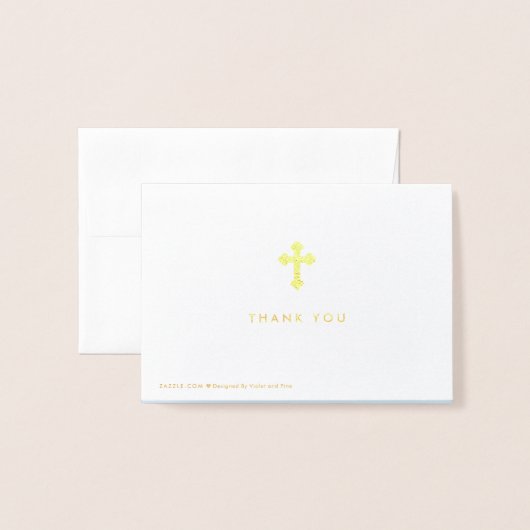 Carte Dorée Script moderne | Photo Merci Baptême Bleu | (Derrière avec enveloppe)