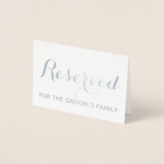 Carte Dorée Script personnalisé réservé élégant Mariage Table  (Devant)