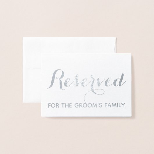 Carte Dorée Script personnalisé réservé élégant Mariage Table (Derrière avec enveloppe)