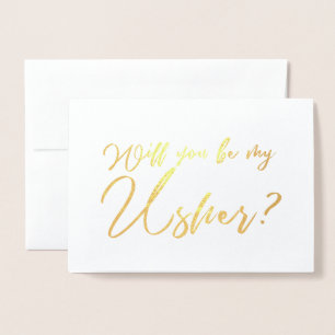 Carte Dorée Seras-tu mon garçon d'honneur Calligraphie chic