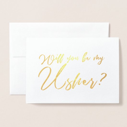 Carte Dorée Seras-tu mon garçon d'honneur Calligraphie chic (Devant avec enveloppe)