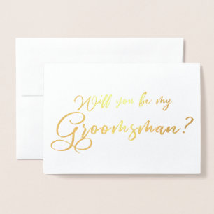 Carte Dorée Seras-tu mon garçon d'honneur calligraphie chic