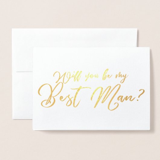 Carte Dorée Seras-tu mon témoin calligraphie chic (Devant avec enveloppe)