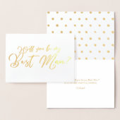 Carte Dorée Seras-tu mon témoin calligraphie chic (Affichage)