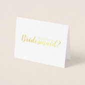 Carte Dorée Serez-Vous Ma Femme D'Accueil ? Or de script moder (Devant)