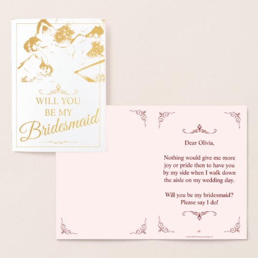 Carte Dorée Serez-Vous Ma Femme D'Accueil ? Trois Bridesmaitre (Affichage)