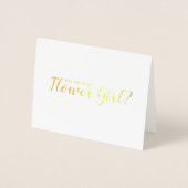 Carte Dorée Serez-Vous Ma Fille Fleur ? Or de script moderne (Devant)