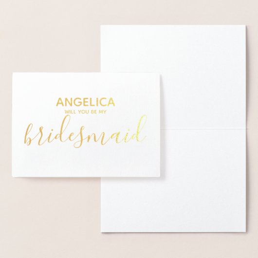 Carte Dorée Serez-vous mon serviteur simple Or (Affichage)