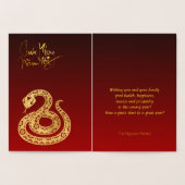 Carte Dorée Serpent vietnamien d'or Nouvel An 2025 RFC (Intérieur)