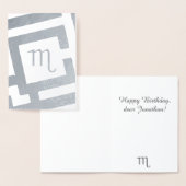 Carte Dorée Signal astrologique Scorpio Argent Décor Texte per (Affichage)