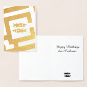 Carte Dorée SIGNE Astrologique Pisces Décor à huile Texte pers (Affichage)