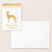 Carte Dorée Silhouette de chien Lévrier Italien avec texte per (Affichage)