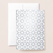 Carte Dorée Silver Floral Grey Photo Mariage musulman (Derrière avec enveloppe)