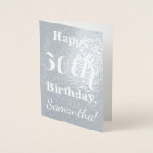 Carte Dorée Silver Foil de base 30e anniversaire + Nom personn (Devant)