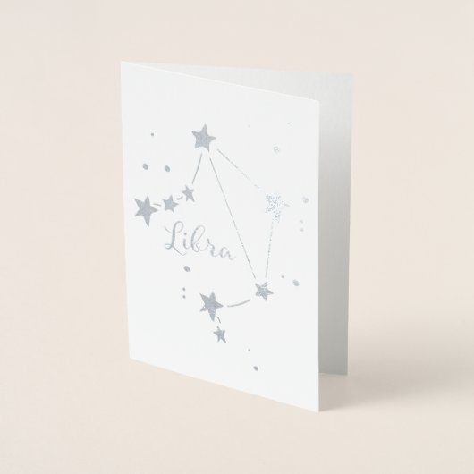 Carte Dorée Silver Foil Librairie Zodiac Constellation (Devant)