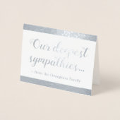 Carte Dorée Silver Foil "Nos plus profondes sympathies..." Car (Devant)