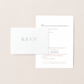 Carte Dorée Silver Foil Rose Gold Wedding RSVP (Affichage)