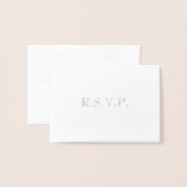 Carte Dorée Silver Foil Rose Gold Wedding RSVP (Devant avec enveloppe)