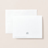 Carte Dorée Silver Metallic Elegant Thankful Company Merci (Derrière avec enveloppe)