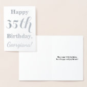 Carte Dorée Simple Argent Foil 35e anniversaire + Nom personna (Affichage)