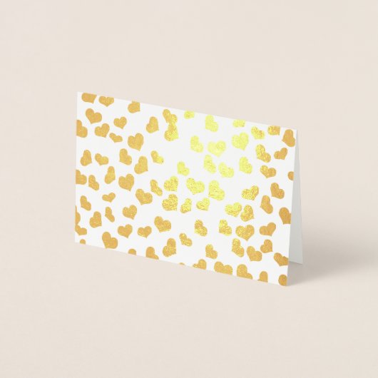 Carte Dorée Simple Élégant Cœurs Or Saint-Valentin  (Devant)