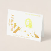 Carte Dorée Simple Elegant Moderne Anniversaire Photo Élégante (Devant)