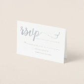 Carte Dorée Simple Elegant or RSVP script argent anniversaire (Devant)