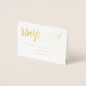 Carte Dorée Simple Elegant or RSVP script événement (Devant)
