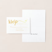 Carte Dorée Simple Elegant or RSVP script événement (Affichage)