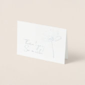 Carte Dorée Simple Fleur Merci (Devant)