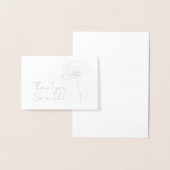 Carte Dorée Simple Fleur Merci (Affichage)