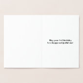 Carte Dorée Simple Gold Foil 3ème anniversaire + Nom personnal (Intérieur)