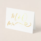 Carte Dorée Simple Gold Heart Monogram Love (Devant)