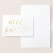 Carte Dorée Simple Gold Heart Monogram Love (Affichage)
