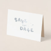 Carte Dorée Simple Hearts Écriture Manuscrite Save the Date (Devant)
