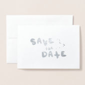 Carte Dorée Simple Hearts Écriture Manuscrite Save the Date (Devant avec enveloppe)